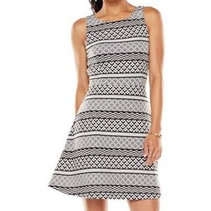 Apt. 9 Women's Size Large Dress Geometric Jacquard Fit & Flare